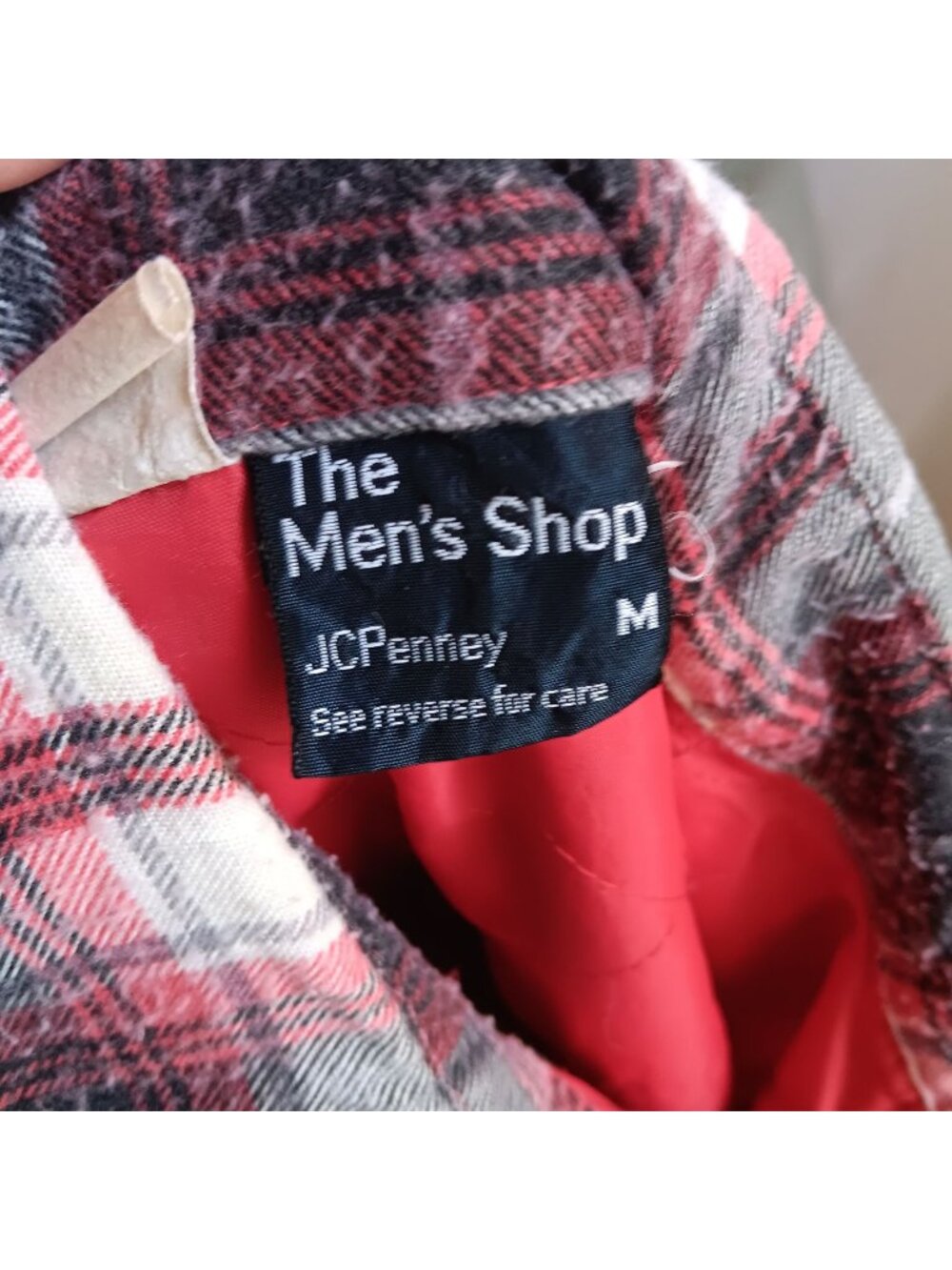 Men's Medium Flannel Shirt Vintage JC Penney Lined 1980's Skater Grunge Distress